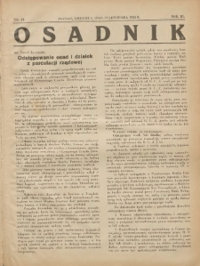 Osadnik. Dodatek do: Poradnik Gospodarski: pismo tygodniowe: organ kółek rolniczych w Wielkiem Księstwie Poznańskiem: organ kółek włościańsko-rolniczych w Wielkiem Księstwie Poznańskiem. 1933.11.19 R.3 Nr44