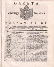 Gazeta Wielkiego Xięstwa Poznańskiego 1835.07.16 Nr163