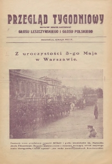 Przegląd Tygodniowy: bezpłatny dodatek ilustrowany Głosu Leszczyńskiego i Głosu Polskiego 1932.05.08