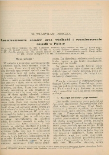 Rozmieszczenie domów oraz wielkość i rozmieszczenie osiedli w Polsce
