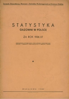 Statystyka gazowni w Polsce za rok 1936/1937