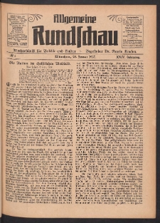 Allgemeine Rundschau: Wochenschrift für Politik und Kultur 1927.01.29 Jg. 24 Nr4