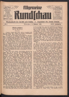 Allgemeine Rundschau: Wochenschrift für Politik und Kultur 1927.02.05 Jg. 24 Nr5