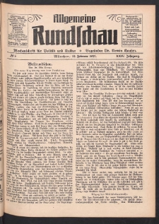 Allgemeine Rundschau: Wochenschrift für Politik und Kultur 1927.02.12 Jg. 24 Nr6