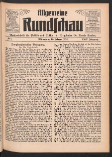 Allgemeine Rundschau: Wochenschrift für Politik und Kultur 1927.02.19 Jg. 24 Nr7