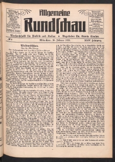 Allgemeine Rundschau: Wochenschrift für Politik und Kultur 1927.02.26 Jg. 24 Nr8