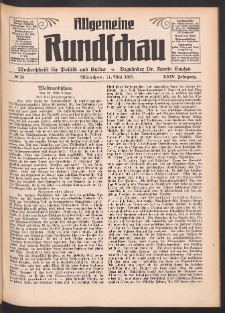 Allgemeine Rundschau: Wochenschrift für Politik und Kultur 1927.05.21 Jg. 24 Nr20