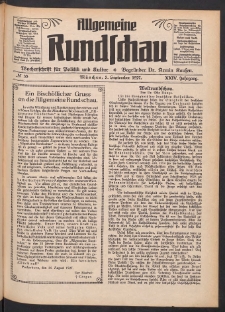 Allgemeine Rundschau: Wochenschrift für Politik und Kultur 1927.09.03 Jg. 24 Nr35