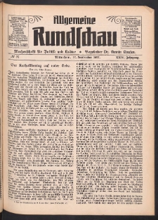 Allgemeine Rundschau: Wochenschrift für Politik und Kultur 1927.09.17 Jg. 24 Nr37