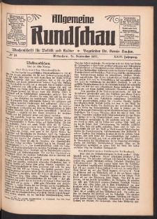Allgemeine Rundschau: Wochenschrift für Politik und Kultur 1927.09.24 Jg. 24 Nr38