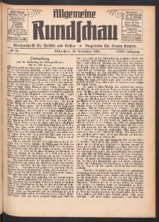 Allgemeine Rundschau: Wochenschrift für Politik und Kultur 1927.09.30 Jg. 24 Nr39