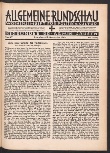 Allgemeine Rundschau: Wochenschrift für Politik und Kultur 1927.11.26 Jg. 24 Nr47