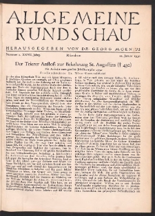 Allgemeine Rundschau: Wochenschrift für Politik und Kultur 1930.01.11 Jg. 27 Nr2