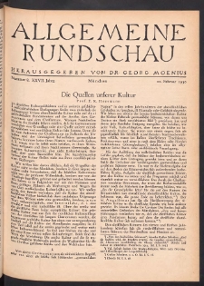 Allgemeine Rundschau: Wochenschrift für Politik und Kultur 1930.02.22 Jg. 27 Nr8