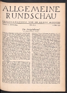 Allgemeine Rundschau: Wochenschrift für Politik und Kultur 1930.03.22 Jg. 27 Nr12