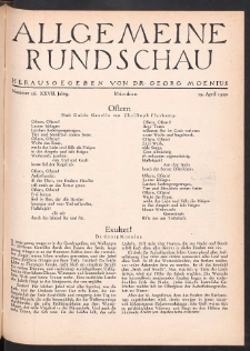 Allgemeine Rundschau: Wochenschrift für Politik und Kultur 1930.04.19 Jg. 27 Nr16