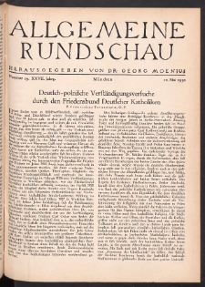 Allgemeine Rundschau: Wochenschrift für Politik und Kultur 1930.05.10 Jg. 27 Nr19