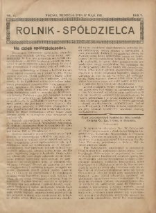 Rolnik-Spółdzielca 1928.05.27 R.5 Nr11