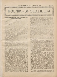 Rolnik-Spółdzielca 1928.09.16 R.5 Nr19
