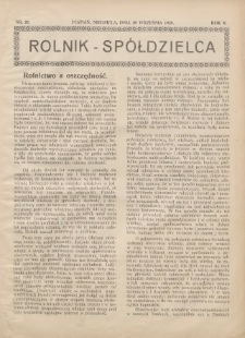 Rolnik-Spółdzielca 1928.09.30 R.5 Nr20