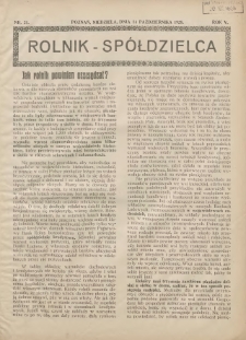 Rolnik-Spółdzielca 1928.10.14 R.5 Nr21