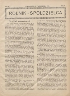 Rolnik-Spółdzielca 1928.10.28 R.5 Nr22