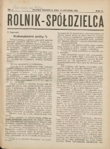 Rolnik-Spółdzielca 1929.01.13 R.6 Nr1