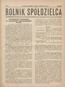 Rolnik-Spółdzielca 1929.03.10 R.6 Nr5