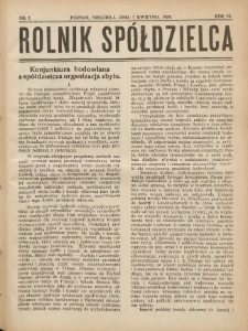 Rolnik-Spółdzielca 1929.04.07 R.6 Nr7