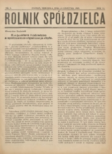 Rolnik-Spółdzielca 1929.04.21 R.6 Nr8