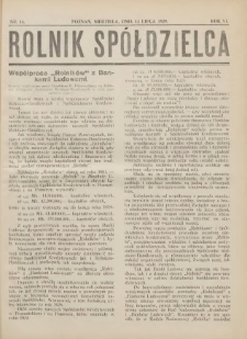 Rolnik-Spółdzielca 1929.07.14 R.6 Nr14