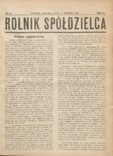 Rolnik-Spółdzielca 1929.08.11 R.6 Nr16