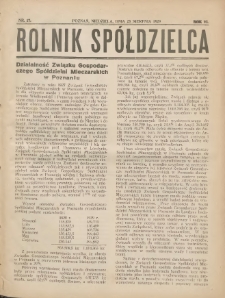 Rolnik-Spółdzielca 1929.08.25 R.6 Nr17