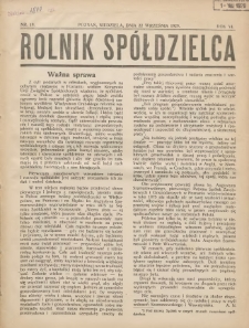 Rolnik-Spółdzielca 1929.09.23 R.6 Nr19