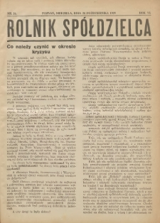 Rolnik-Spółdzielca 1929.10.20 R.6 Nr21