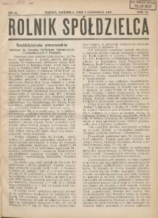 Rolnik-Spółdzielca 1929.11.03 R.6 Nr22