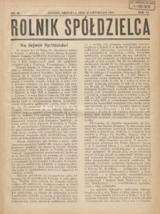 Rolnik-Spółdzielca 1929.11.17 R.6 Nr23