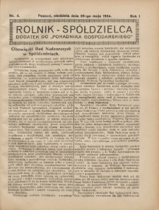 Rolnik-Spółdzielca 1924.05.25 R.1 Nr