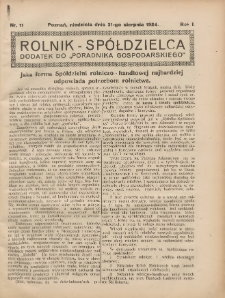 Rolnik-Spółdzielca 1924.08.31 R.1 Nr11