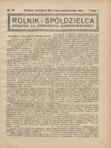 Rolnik-Spółdzielca 1924.10.05 R.1 Nr13