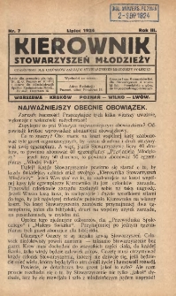 Kierownik Stowarzyszeń Młodzieży 1924.07 R.3 Nr7