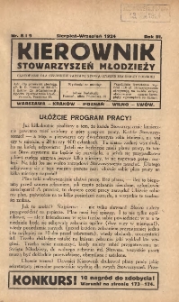Kierownik Stowarzyszeń Młodzieży 1924.08-09 R.3 Nr8-9