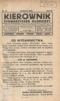 Kierownik Stowarzyszeń Młodzieży 1924.12 R.3 Nr12