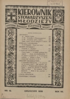 Kierownik Stowarzyszeń Młodzieży 1928.12 R.7 Nr12