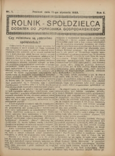 Rolnik-Spółdzielca 1925.01.11 R.2 Nr1