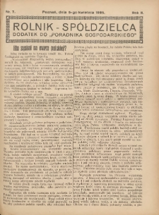 Rolnik-Spółdzielca 1925.04.05 R.2 Nr7