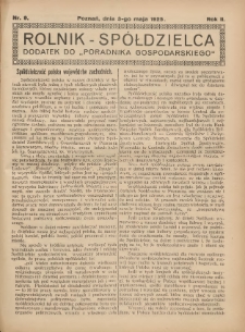 Rolnik-Spółdzielca 1925.05.03 R.2 Nr9