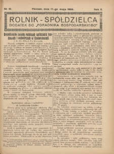 Rolnik-Spółdzielca 1925.05.17 R.2 Nr10