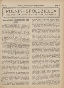 Rolnik-Spółdzielca 1925.08.23 R.2 Nr17
