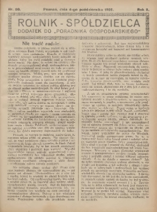 Rolnik-Spółdzielca 1925.10.04 R.2 Nr20